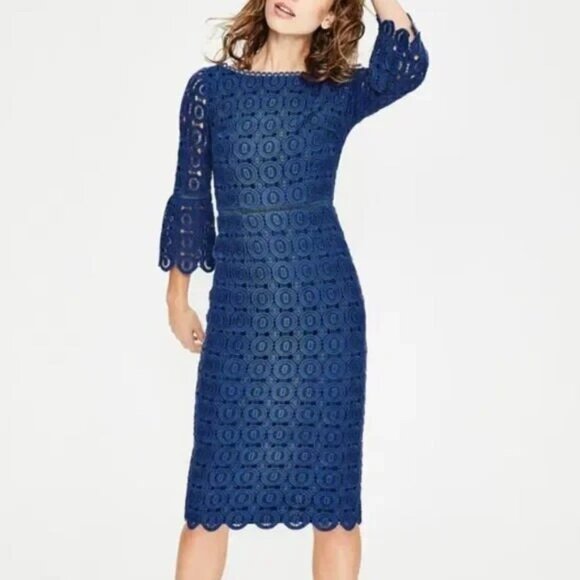 Boden Dresses & Skirts - Perfect Boden Rhiannon Lace Dress Opulant Blue Sheath Cocktail Wedding Guest 10R